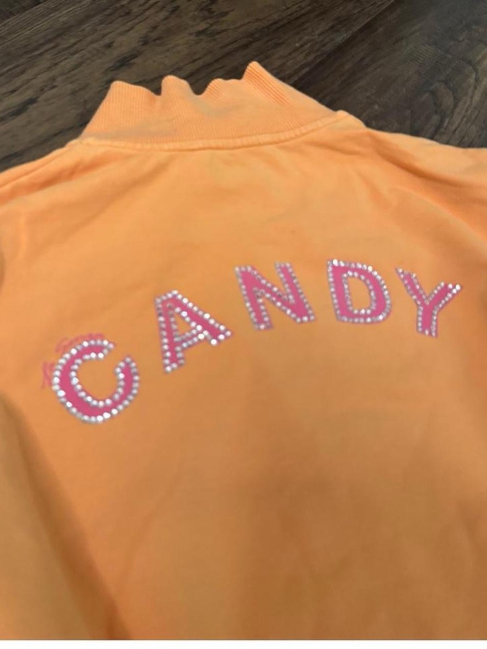 La Senza CANDY Y2K Orange/Pink Bedazzled Zip-Up - Picture 2 of 4